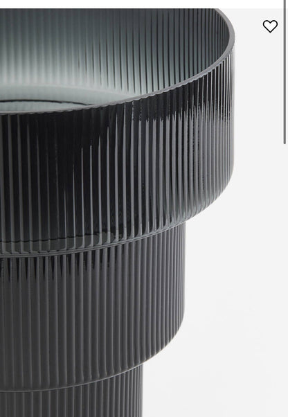 Glass fluted vase