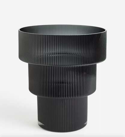 Glass fluted vase