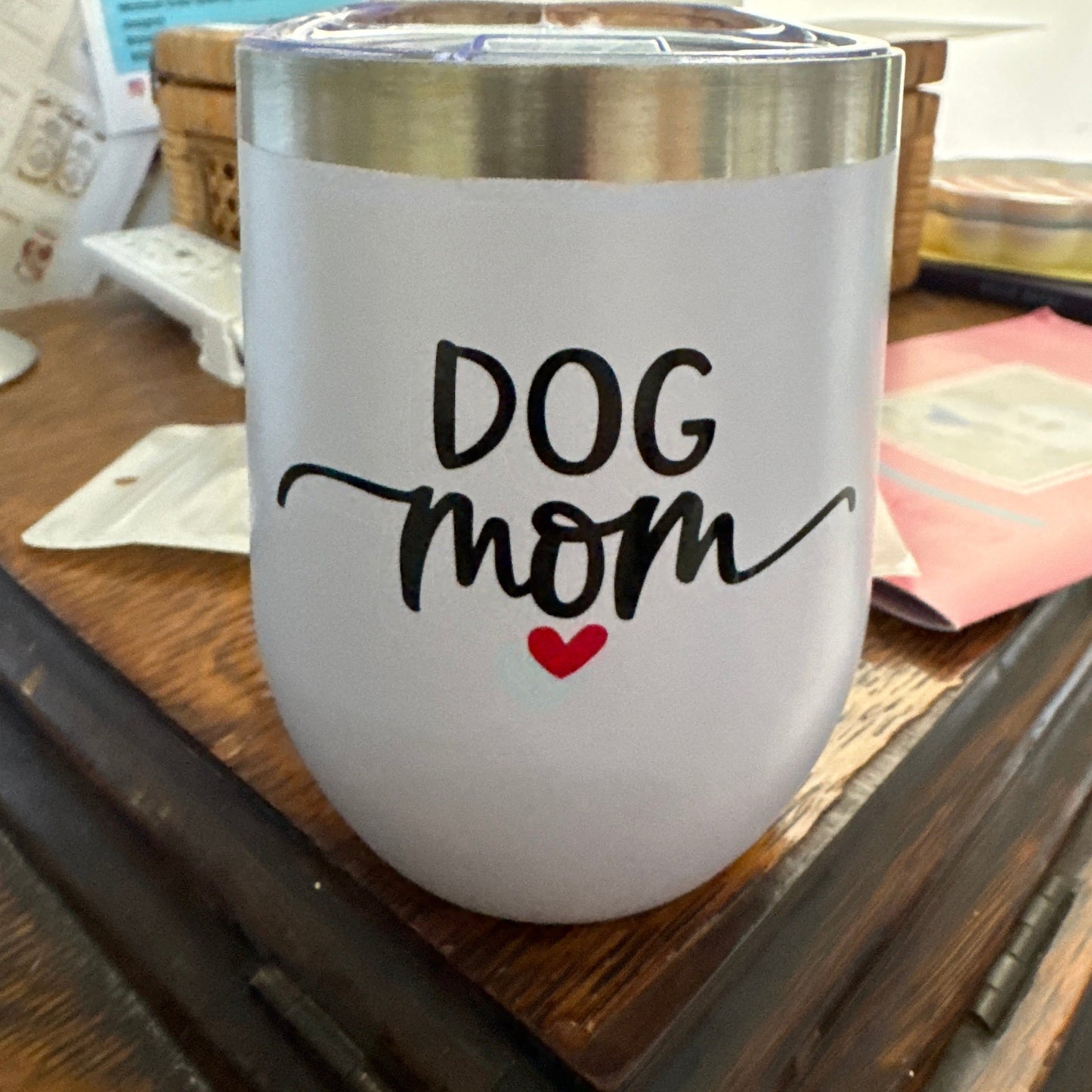 Dog Mom Stainless Steel Tumbler | 12 oz Insulated Dog Lover Gift