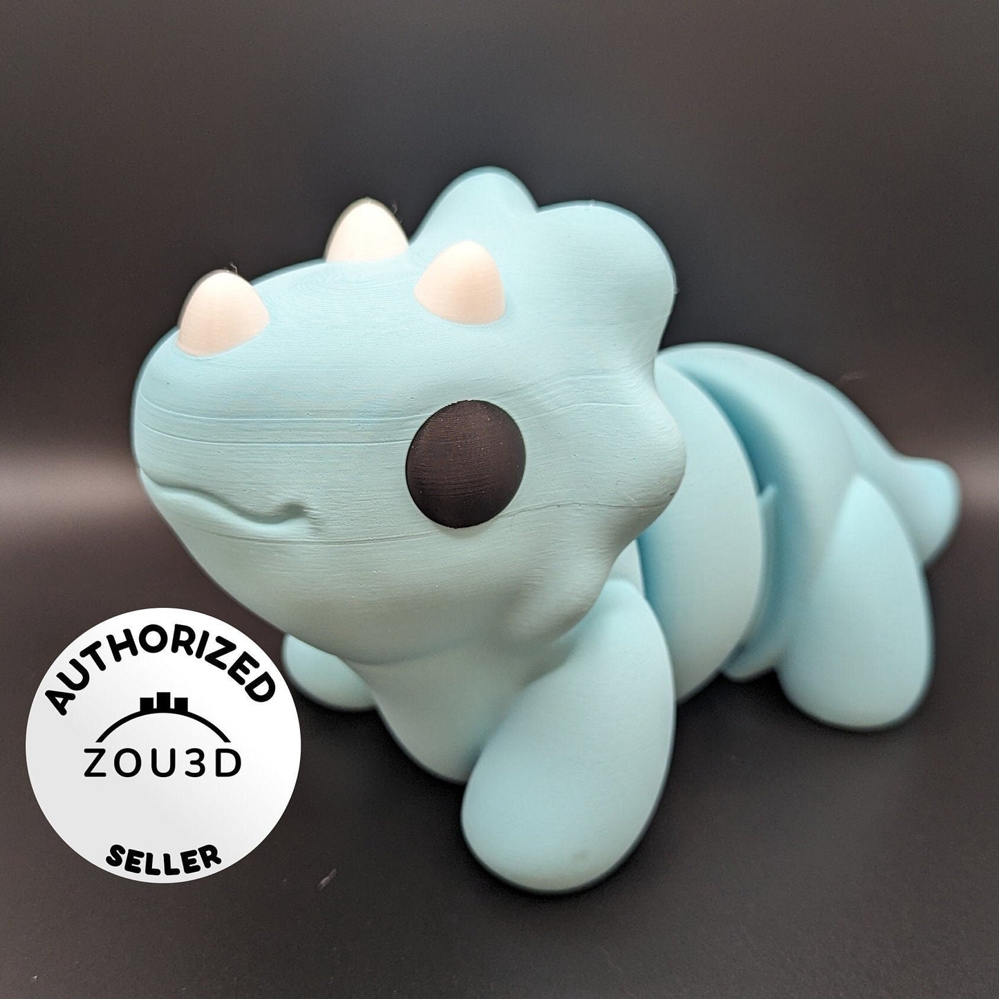Large-Scale Flexible Baby Triceratops | Big Dino | Chubby Dino | Zou3D